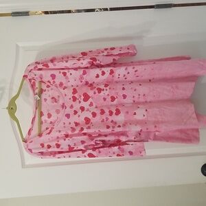 🔥Collection's Ect. Pink V-day 3/4 Sleeve Tunic W/ Sequ…